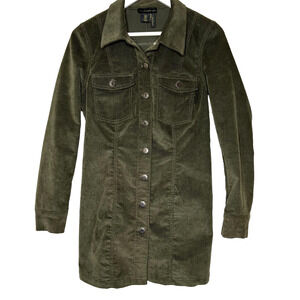 House Harlow 1960 Revolve Green Corduroy Button Up Mini Dress IndieY2K 90s Small